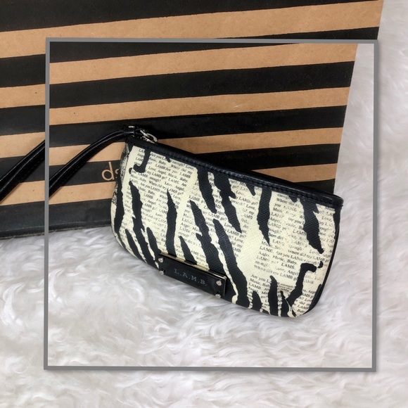 L.A.M.B. Handbags - L.A.M.B. BY GWEN STEFANI BROADGATE MANDALAY NEWSPRINT ZEBRA WRISTLET